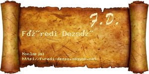 Füredi Dezső névjegykártya